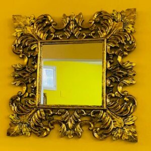 Specchio etnico barocco cornice in legno color oro - ETNICBAY