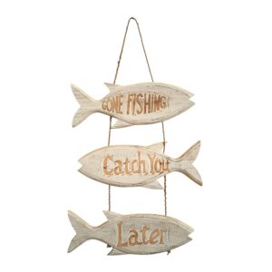 Cartello in legno forma di pesce stile marinaro