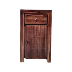 Comodino etnico in legno teak stile minimal artigianale - ETNICBAY
