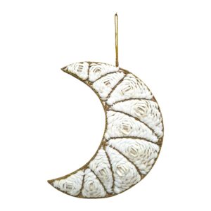 Decorazione da parete etnica luna e conchiglie incastonate