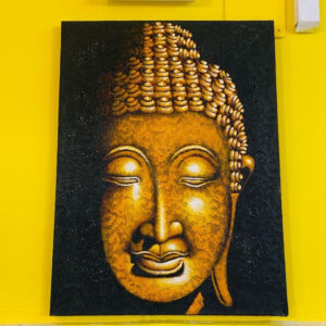 Quadro etnico dipinto Buddha su tela ricamata - ETNICBAY