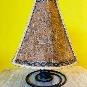 Lampada etnica a molla abatjour tessuto naturale - ETNICBAY