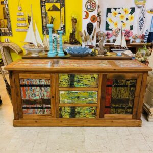 Buffet Etnico Legno Teak Madia Porta Tv Credenza