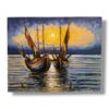 Quadro etnico acrilico su tela barche a vela sul mare - ETNICBAY