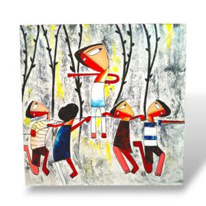 Quadro etnico acrilico su tela cubismo contemporaneo - ETNICBAY