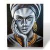 Quadro woman in gold olio su tela etnico - ETNICBAY