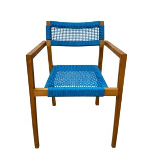 Sedia ergonomica legno teak con corde in treccia
