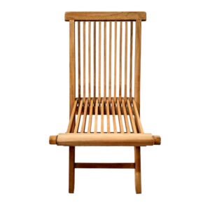Sedia pieghevole in legno teak grezzo